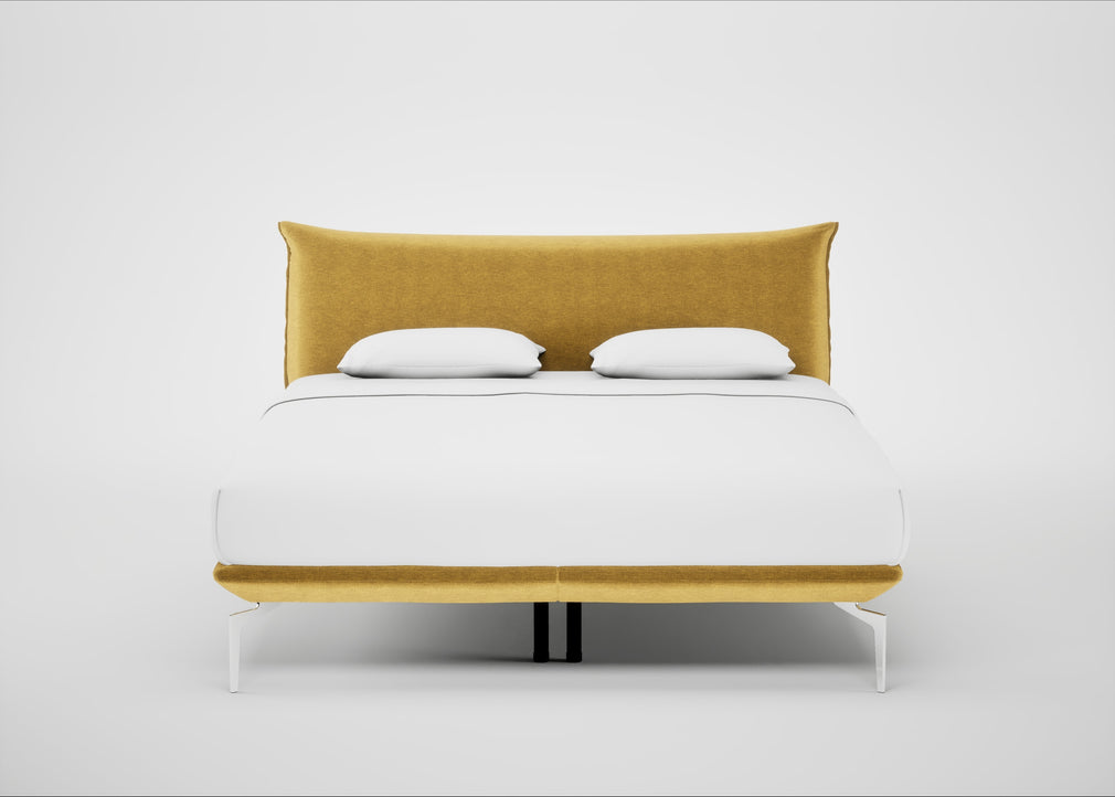 Aria Bed Super King / Nova Velluto Corn / Chrome