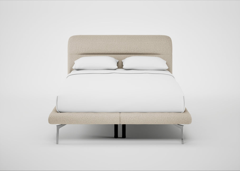 Gia Bed Double / Nova Boucle Oat / Chrome