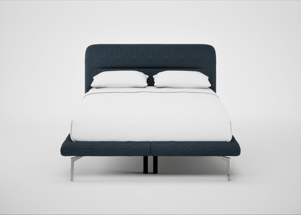 Gia Bed Double / Siena Cotton Deep Sea / Chrome