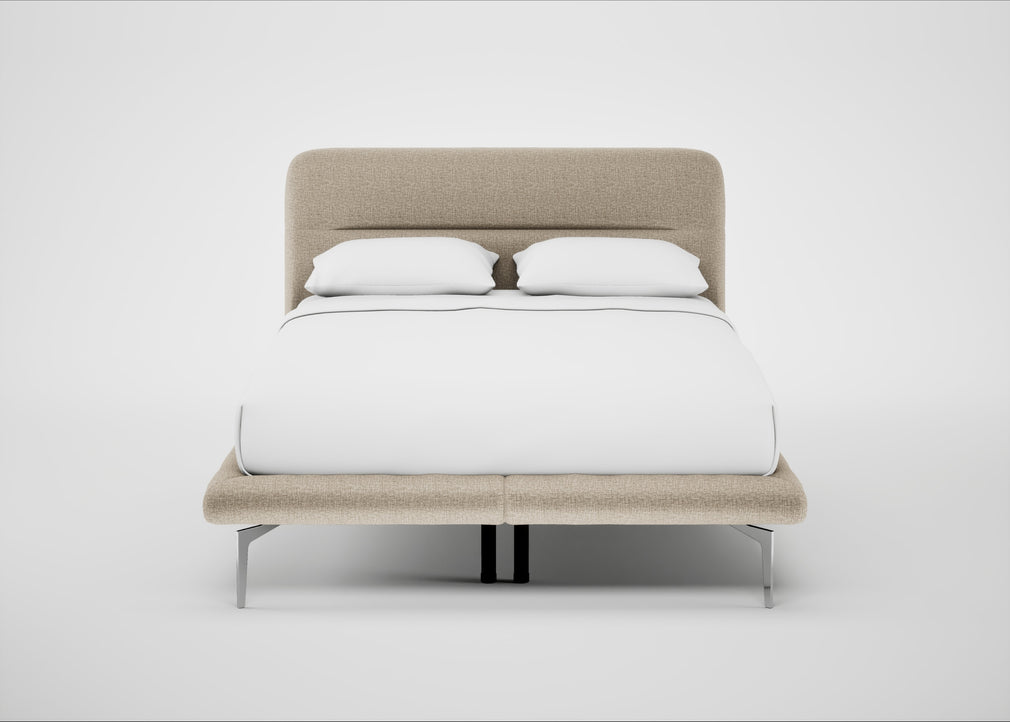 Gia Bed Double / Nova Velluto Almond / Chrome