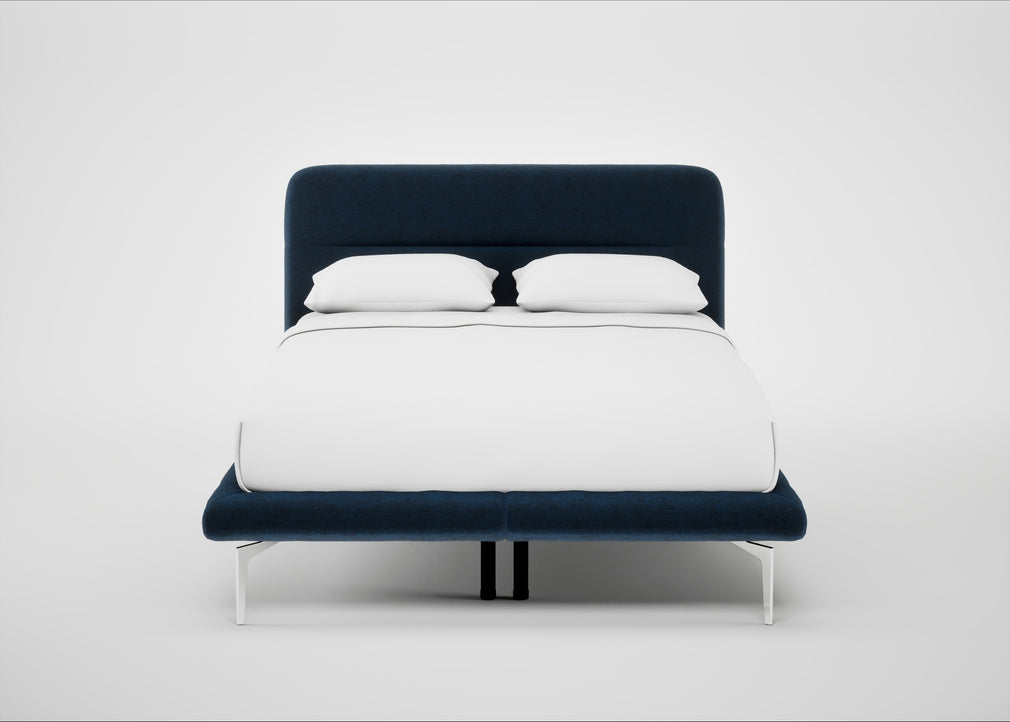 Gia Bed Double / Nova Velluto French Navy / Chrome
