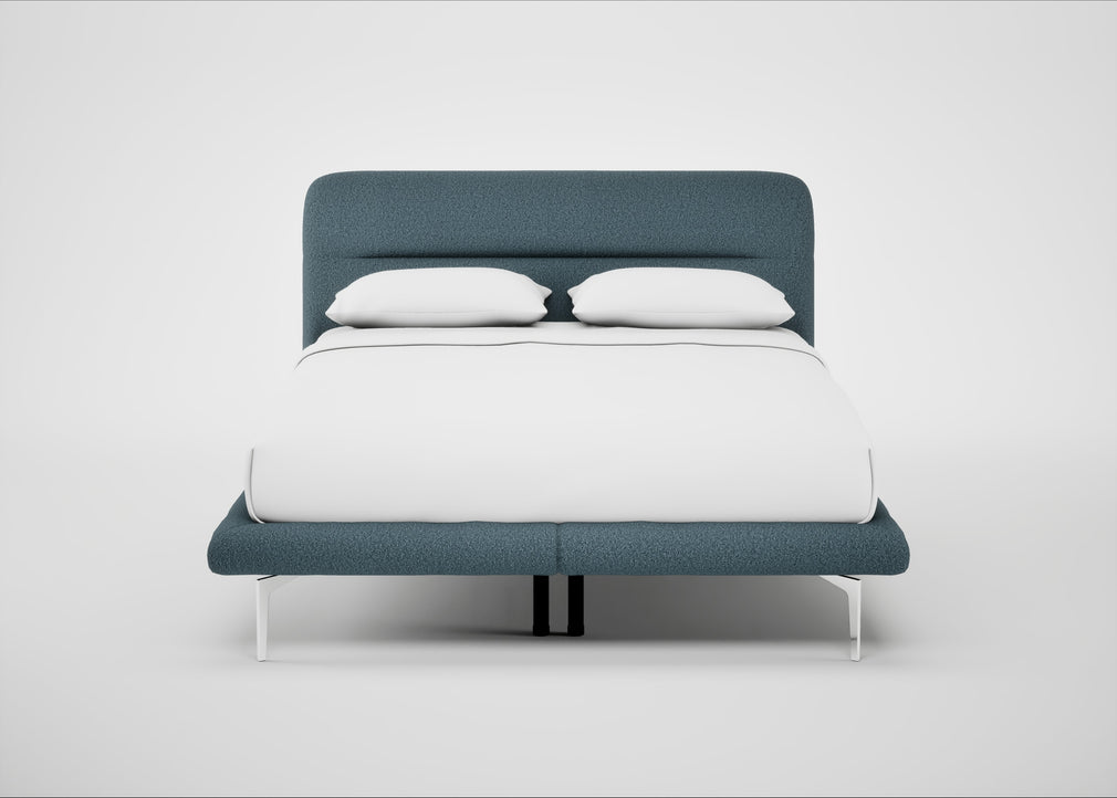 Gia Bed King / Nova Boucle Oxford Blue / Chrome
