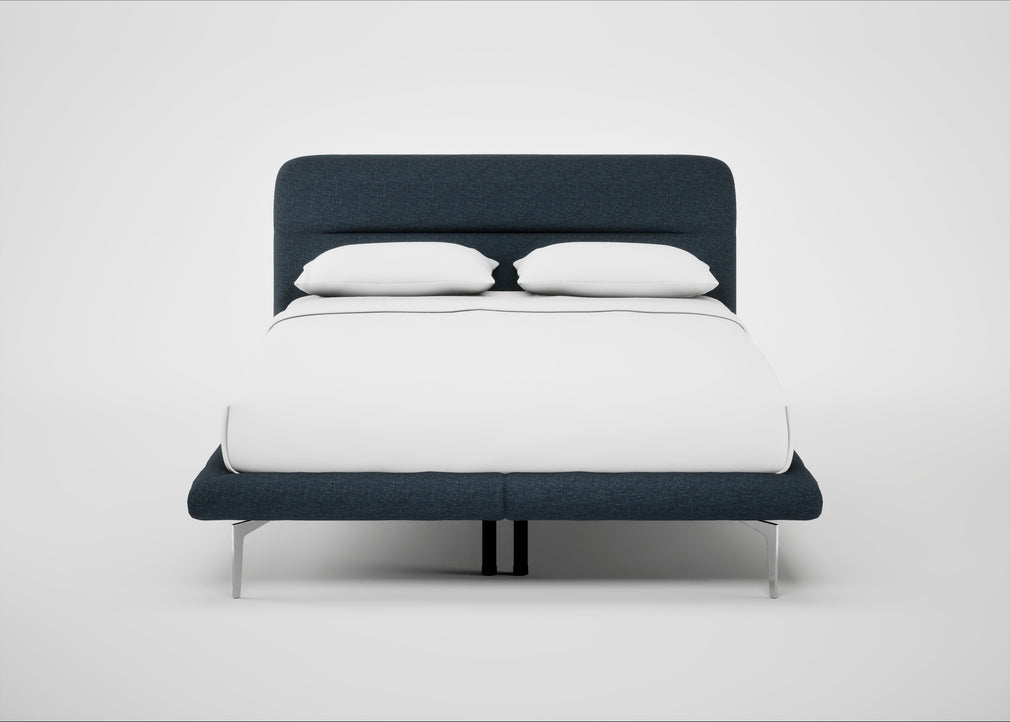 Gia Bed King / Siena Cotton Deep Sea / Chrome