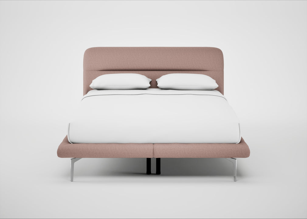 Gia Bed King / Siena Cotton Dusky Pink / Chrome