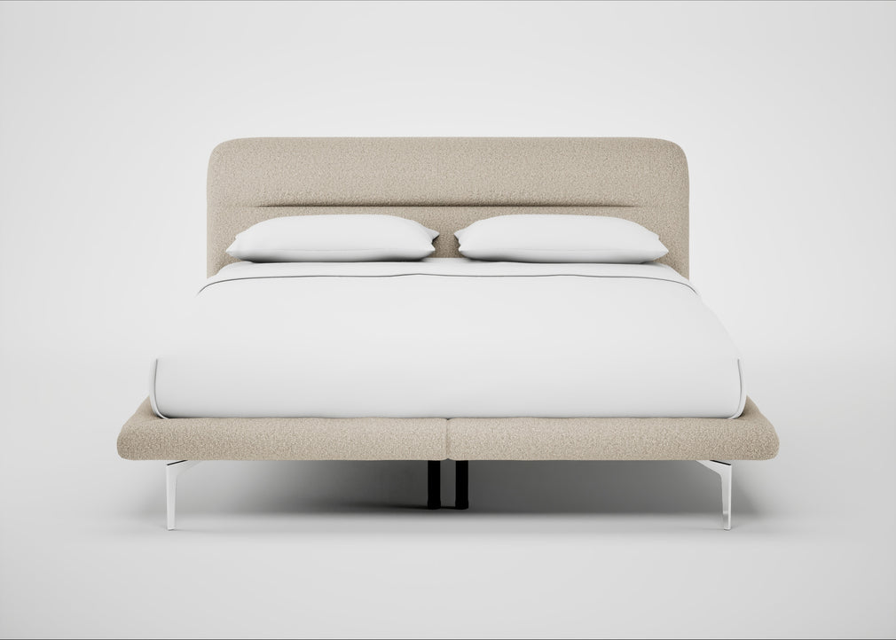 Gia Bed Super King / Nova Boucle Oat / Chrome