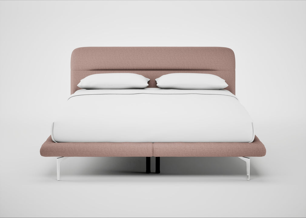 Gia Bed Super King / Siena Cotton Dusky Pink / Chrome