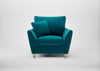 Torino Armchair Cotton Velvet Teal / Natural