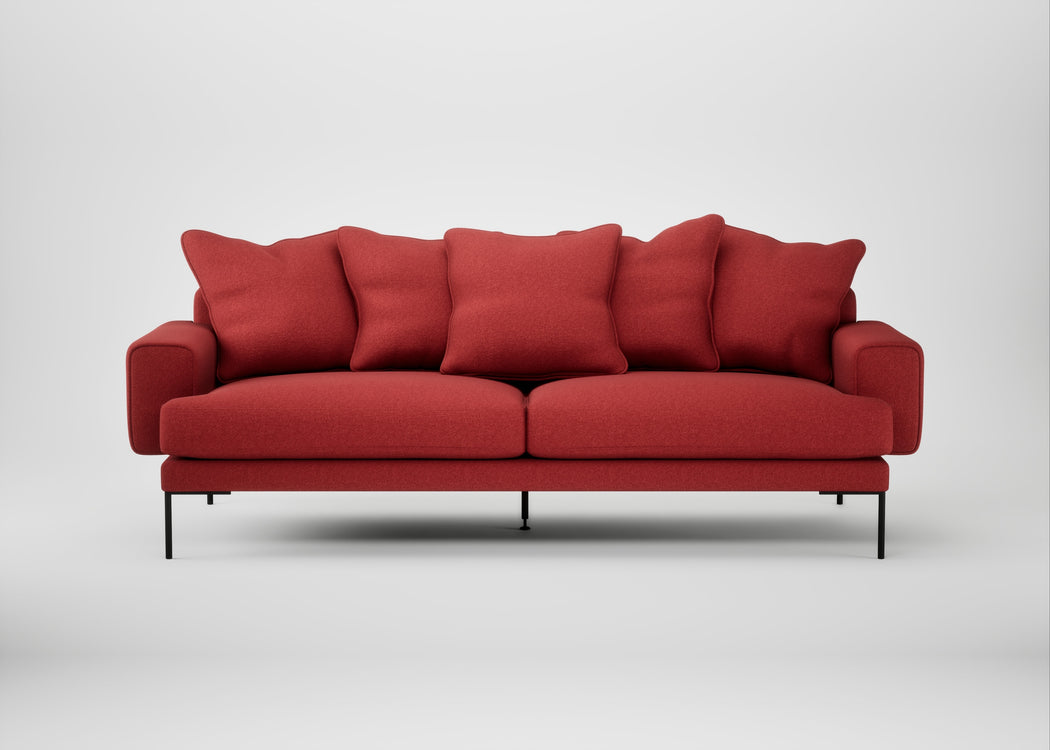 Torrington 4 Seater Sofa Melton Wool Red Oxide
