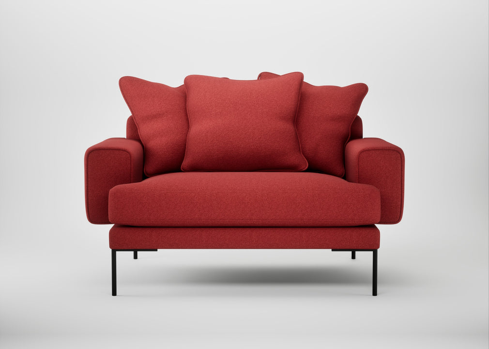 Torrington Loveseat Melton Wool Red Oxide