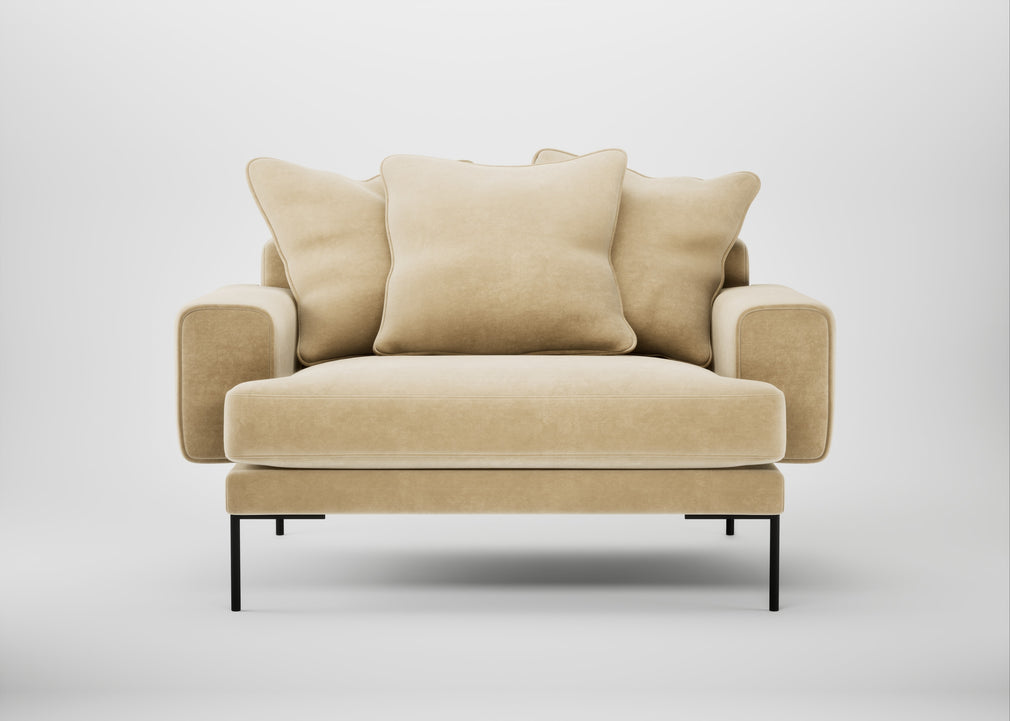 Torrington Loveseat Smart Luxe Velvet Biscuit