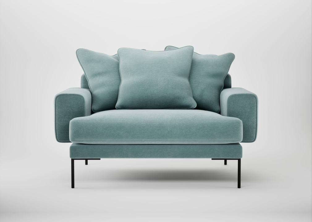 Torrington Loveseat Smart Luxe Velvet Mineral Blue