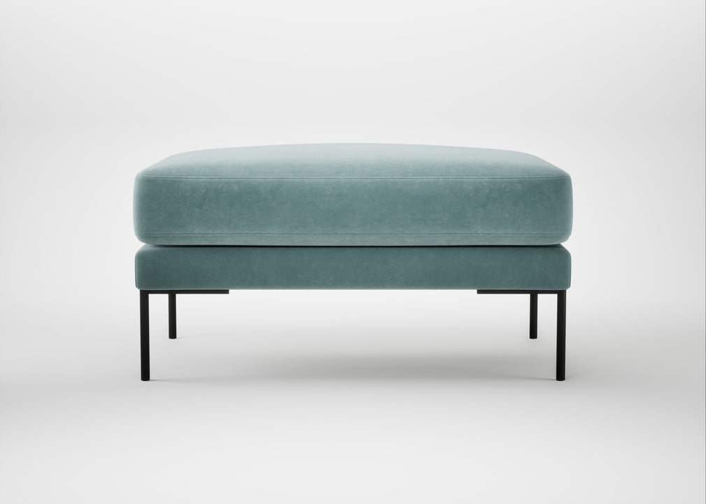 Torrington Ottoman Smart Luxe Velvet Mineral Blue