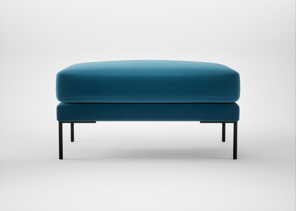 Torrington Ottoman Smart Velvet Ocean Blue