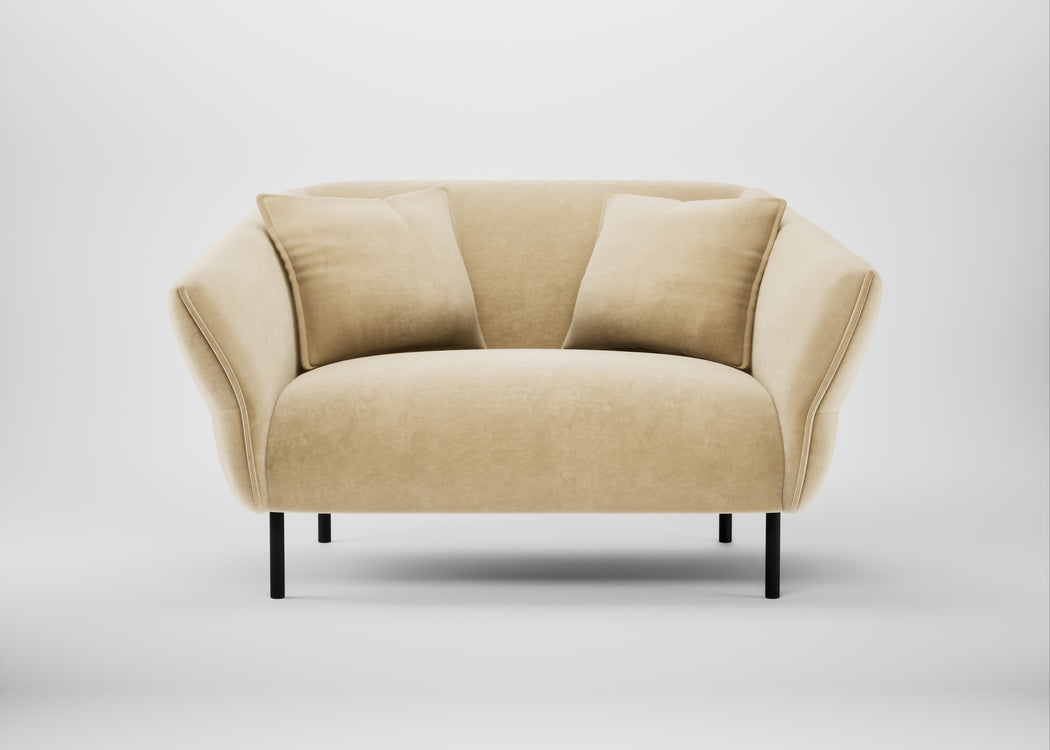 Alto Loveseat Smart Luxe Velvet Biscuit