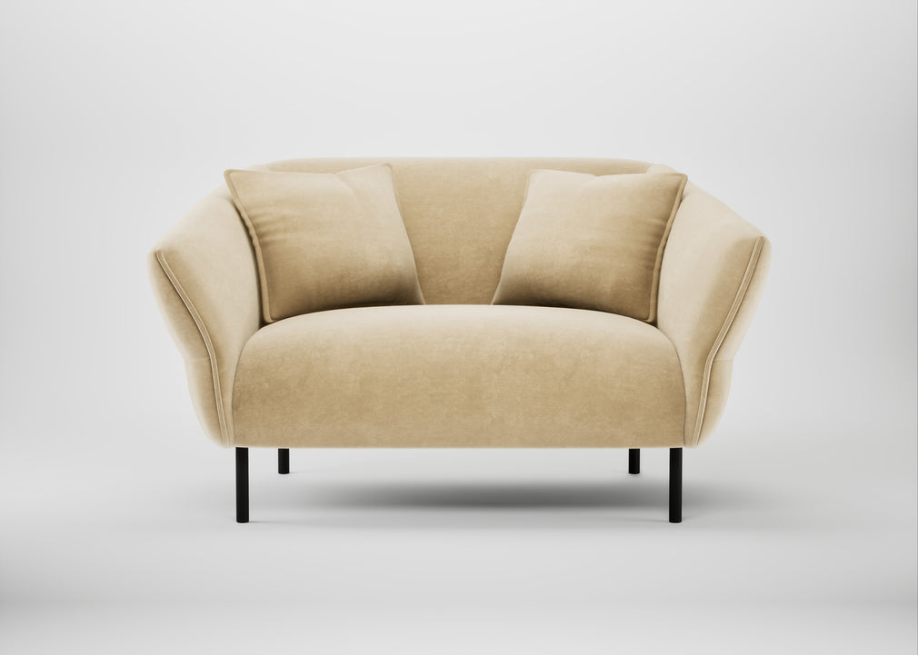 Alto Loveseat Smart Luxe Velvet Biscuit