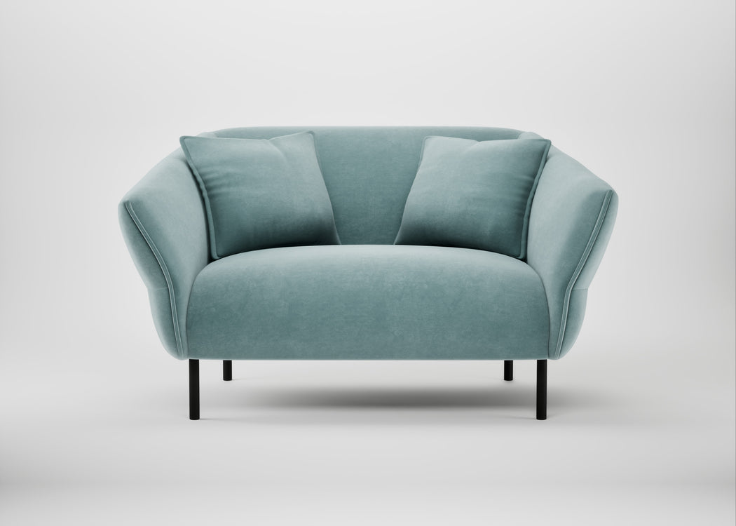 Alto Loveseat Smart Luxe Velvet Mineral Blue