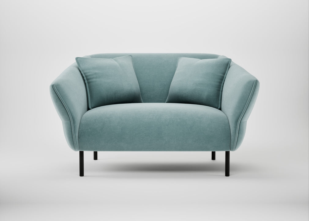 Alto Loveseat Smart Luxe Velvet Mineral Blue