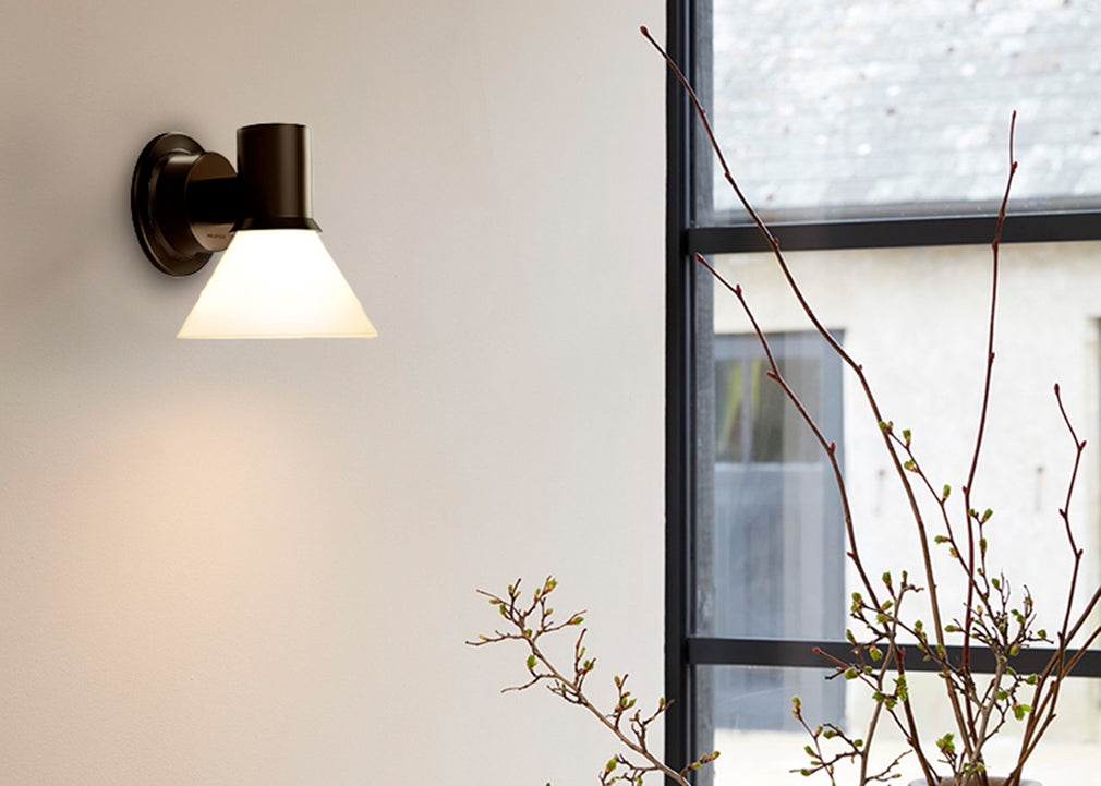 Type 80 Glass Wall Light Matte Black/Opal White