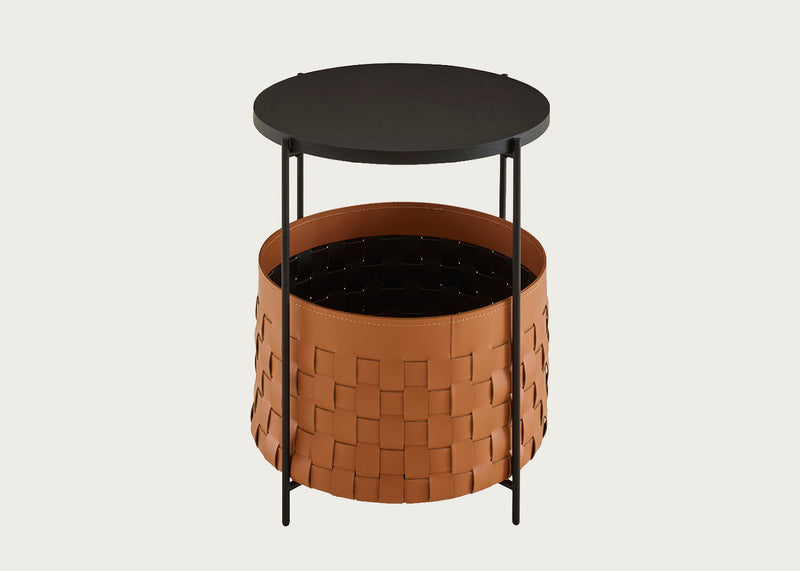 Cestino Bedside Table Natural Synderme Leather