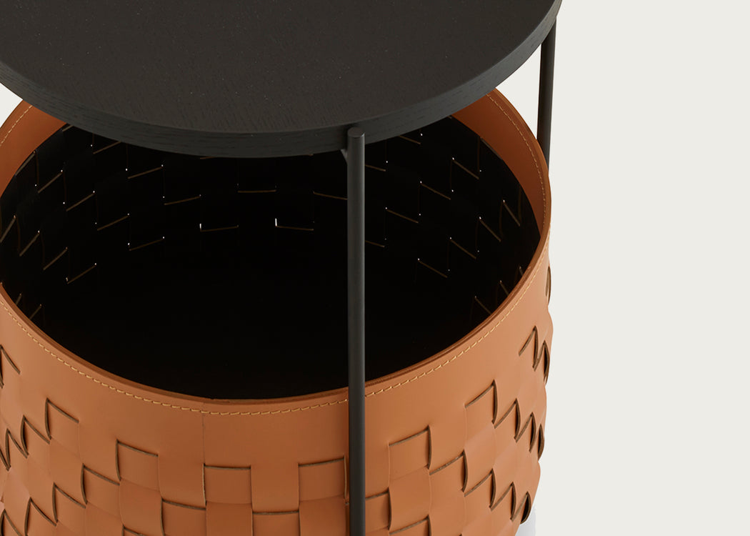 Cestino Bedside Table Natural Synderme Leather