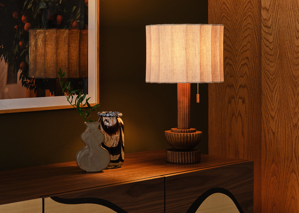 Herrick Table Lamp Walnut Finish