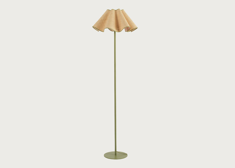 Raffia Floor Lamp Green