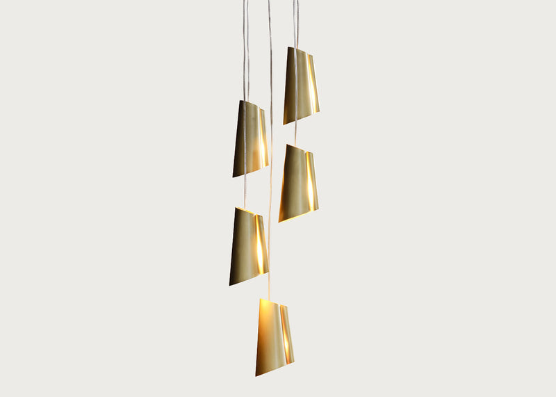 Pasmore Metal 5 Light Pendant Brass
