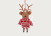 Mixed Wool Reindeer Girl with Scandi Dress Decoration