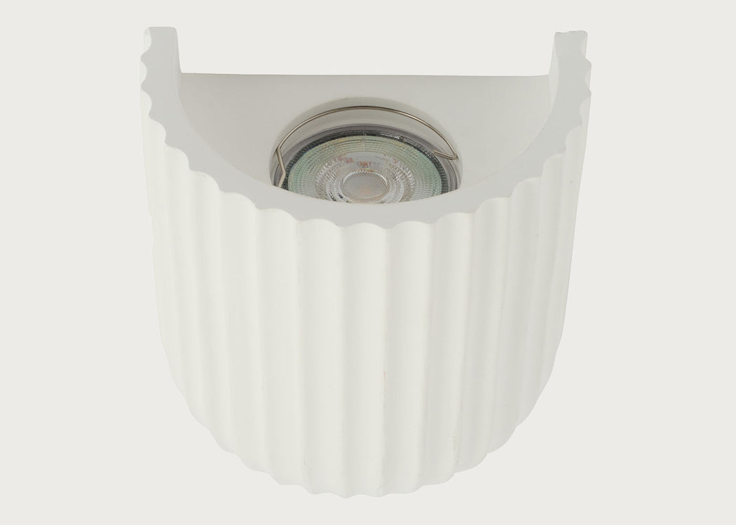 Larkin Fluted Plaster Wall Light Cone