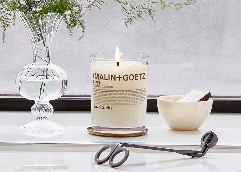 Sage Scented Glass Candle