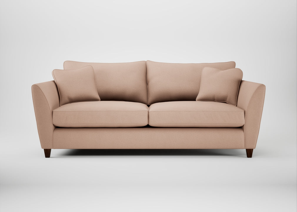Torino 4 Seater Sofa Capelo Linen-Cotton Rosedale / Walnut Stained