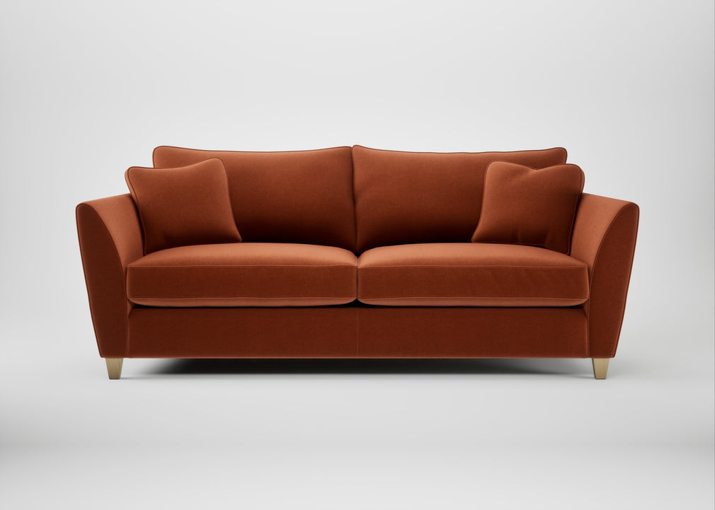 Torino 4 Seater Sofa Cotton Velvet Russet / Natural