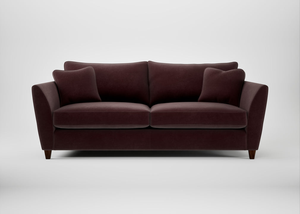 Torino 4 Seater Sofa Smart Luxe Velvet Acorn / Walnut Stained