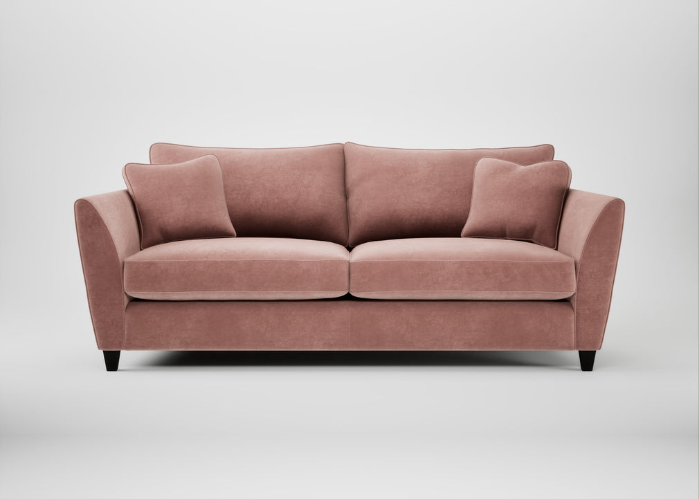 Torino 4 Seater Sofa Smart Luxe Velvet Dusky Pink / Black
