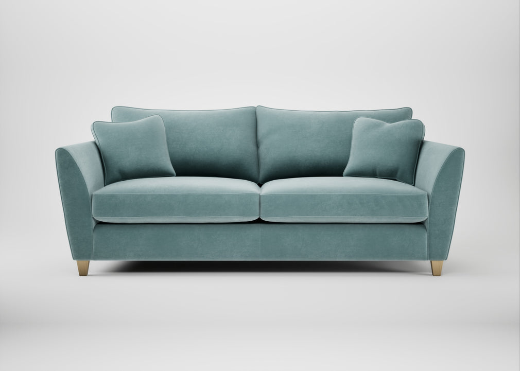 Torino 4 Seater Sofa Smart Luxe Velvet Mineral Blue / Natural