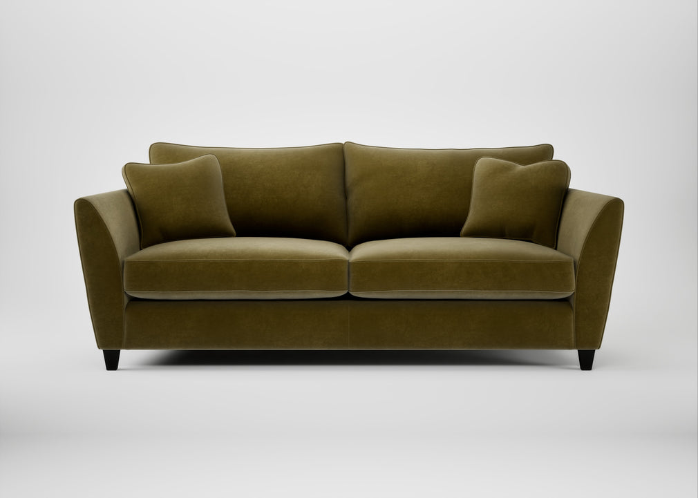 Torino 4 Seater Sofa Smart Luxe Velvet Peridot / Black