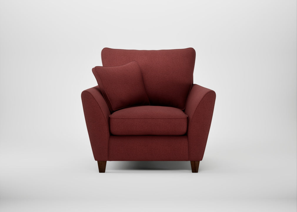 Torino Armchair Capelo Linen-Cotton Etruscan Red / Walnut Stained