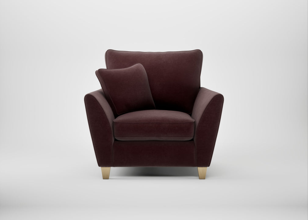 Torino Armchair Smart Luxe Velvet Acorn / Natural