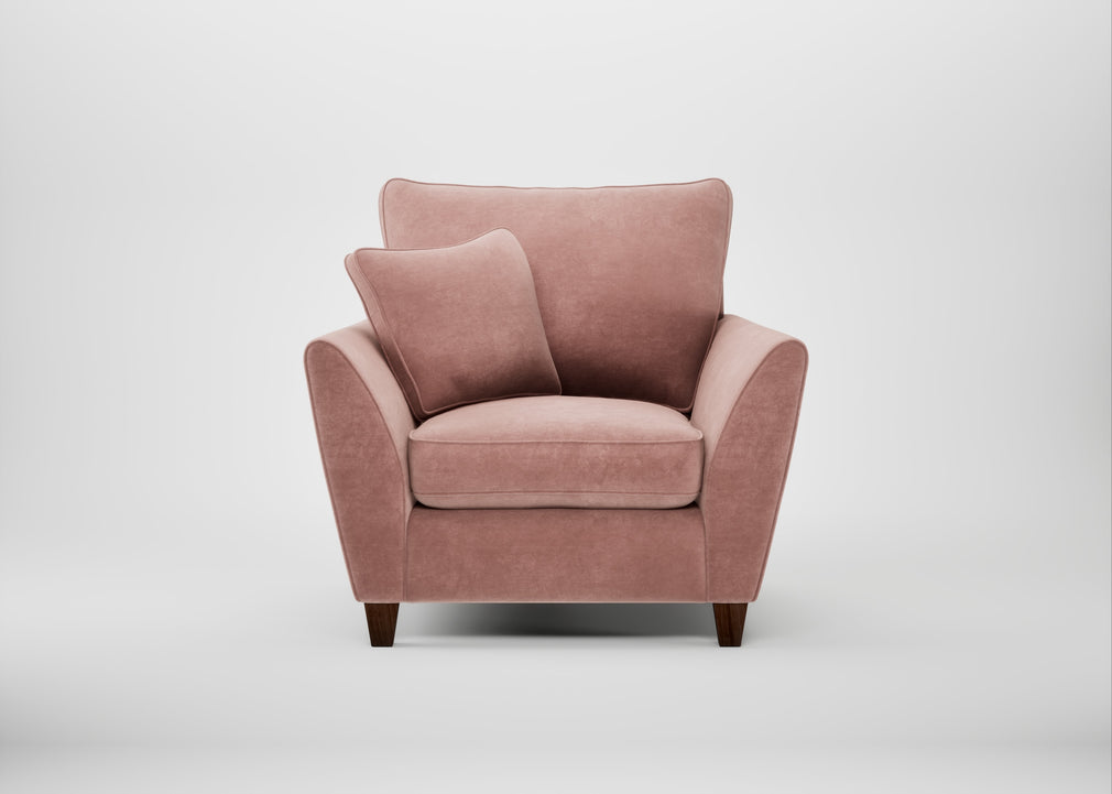 Torino Armchair Smart Luxe Velvet Dusky Pink / Walnut Stained