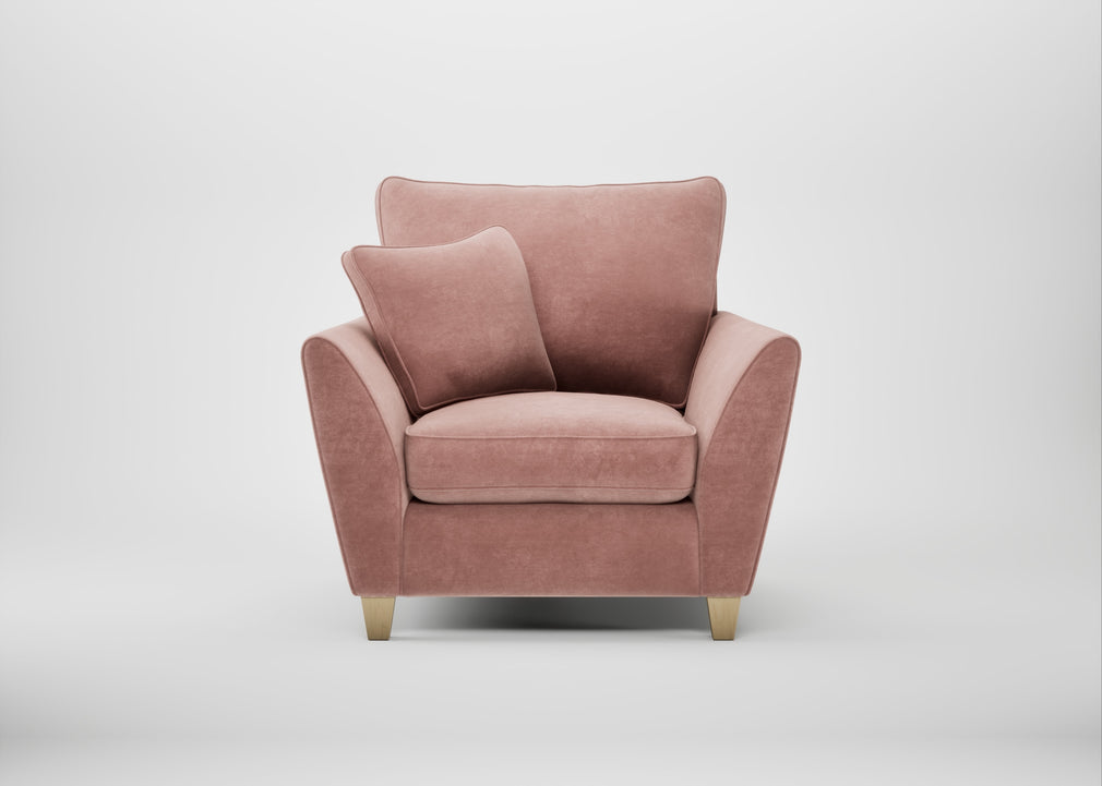 Torino Armchair Smart Luxe Velvet Dusky Pink / Natural