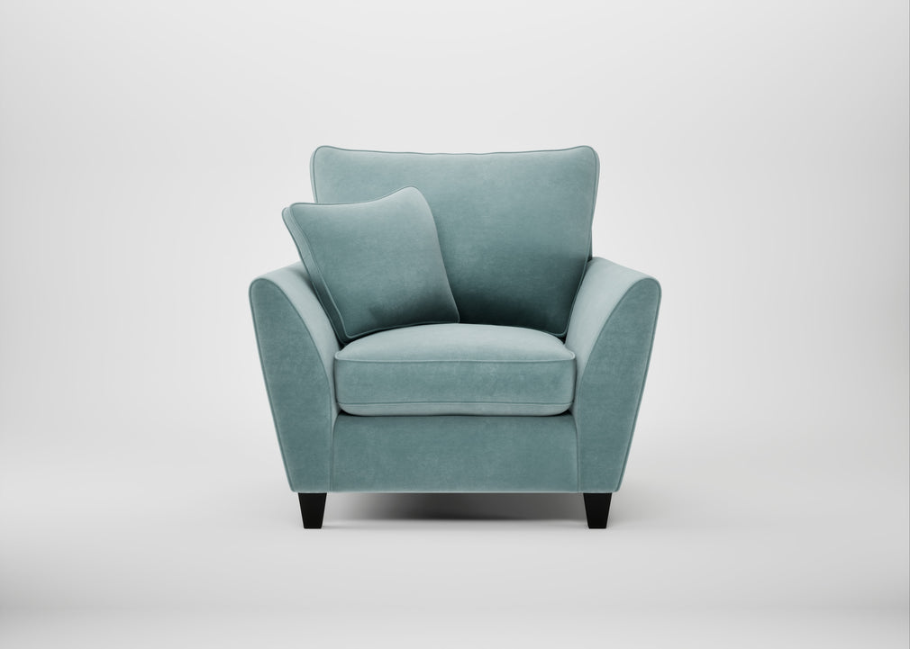 Torino Armchair Smart Luxe Velvet Mineral Blue / Black