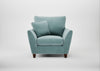 Torino Armchair Smart Luxe Velvet Mineral Blue / Walnut Stained
