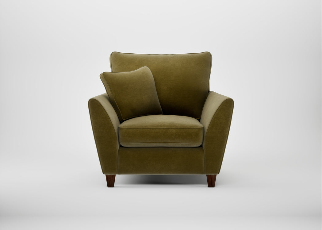 Torino Armchair Smart Luxe Velvet Peridot / Walnut Stained