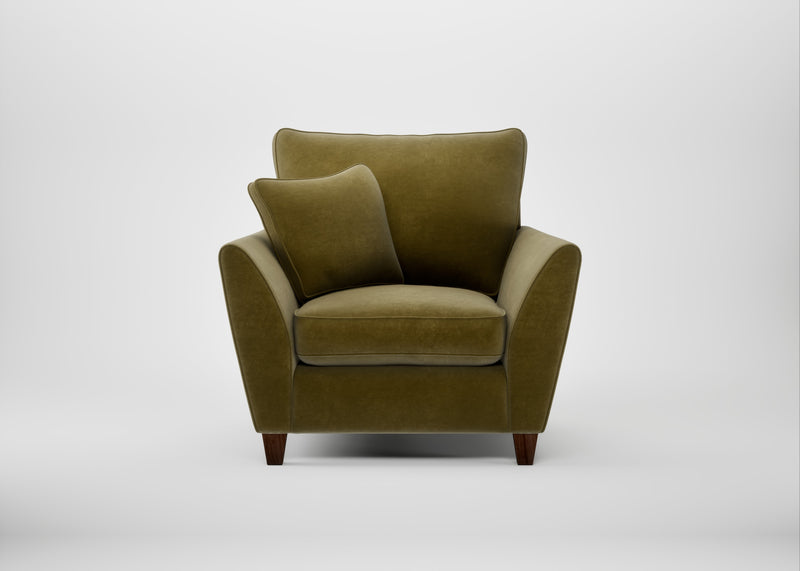 Torino Armchair Smart Luxe Velvet Peridot / Walnut Stained
