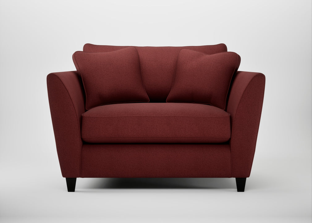 Torino Loveseat Capelo Linen-Cotton Etruscan Red / Black