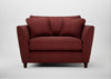 Torino Loveseat Capelo Linen-Cotton Etruscan Red / Walnut Stained