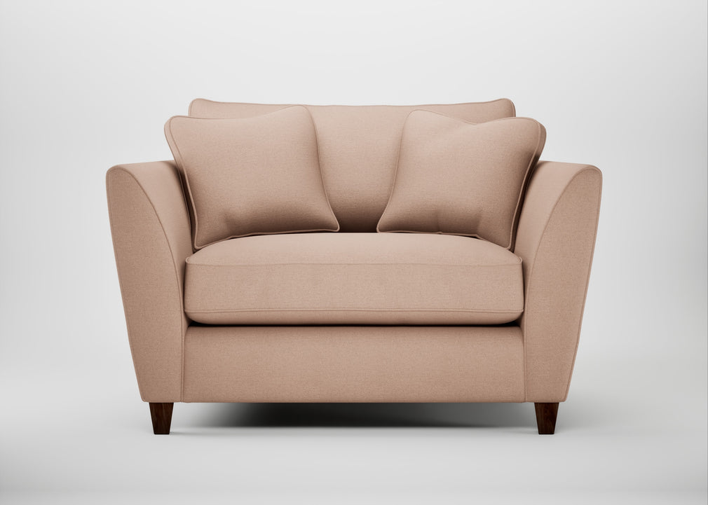 Torino Loveseat Capelo Linen-Cotton Rosedale / Walnut Stained