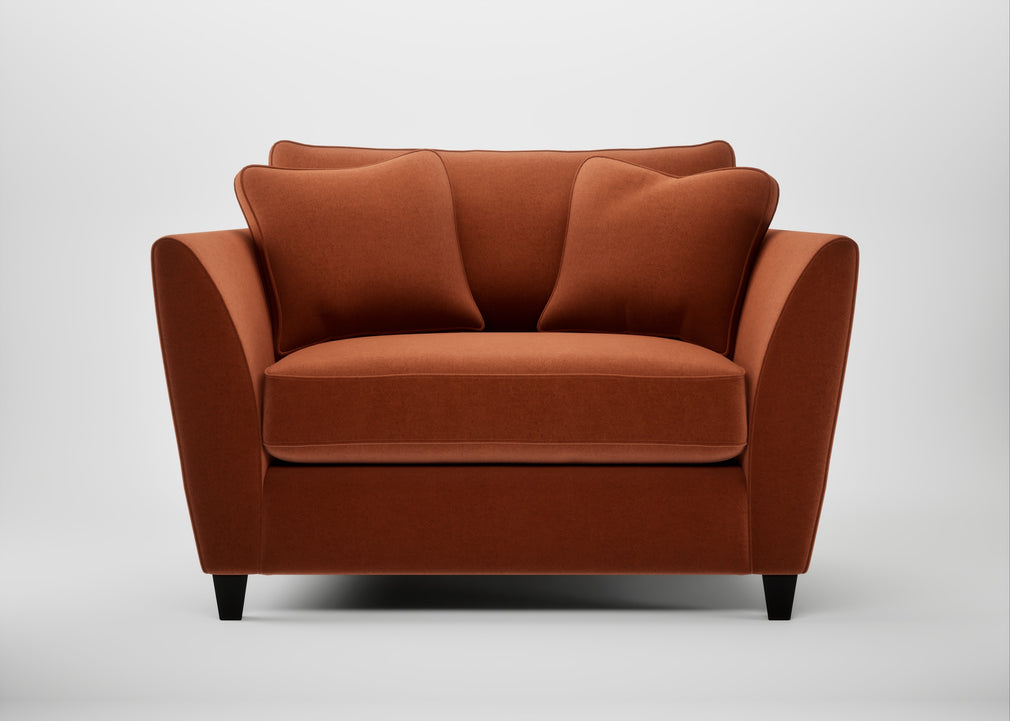 Torino Loveseat Cotton Velvet Russet / Black