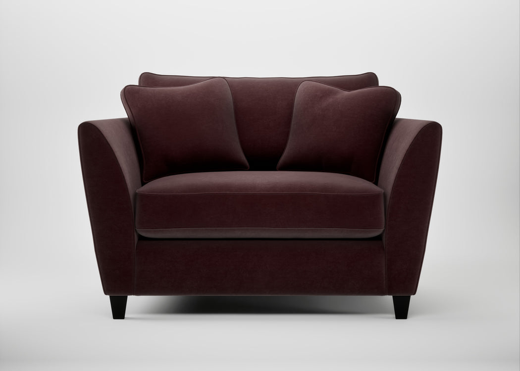 Torino Loveseat Smart Luxe Velvet Acorn / Black