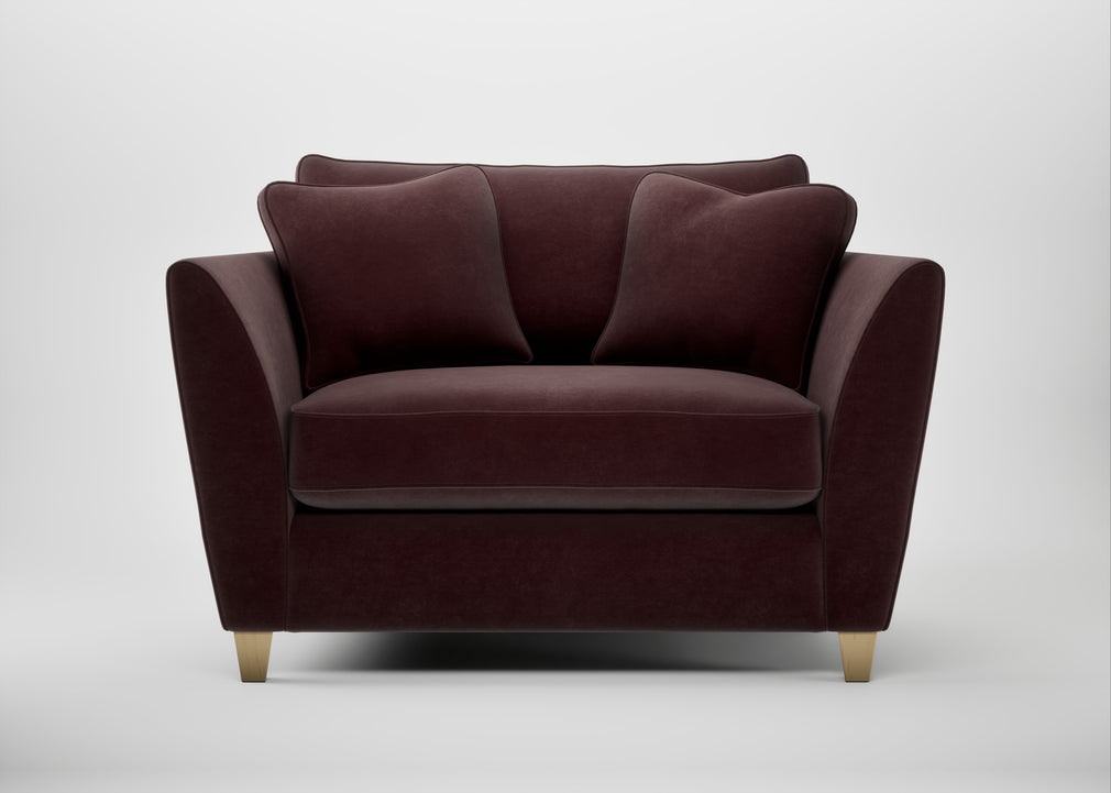 Torino Loveseat Smart Luxe Velvet Acorn / Natural